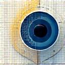 Icône stylisée d'un oeil et d'un plan pour l'étape création et visualisation.