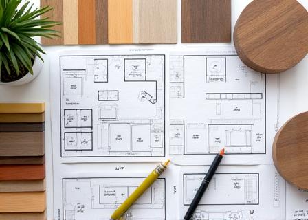 Plan d'architecte et palette de couleurs pour un projet de design.